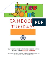 Tandoori Tuesdays: Buy 1 Get 1 Free With Purchase of Lunch Buffet From !