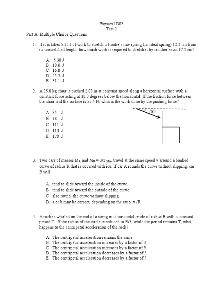 Phys 1D03 Test 2 Online F20 Ave PDF | PDF | Cartesian Coordinate System ...