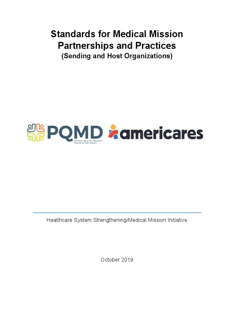 PQMD HSS Medical Mission Guidelines 2019 PDF Health Care Health