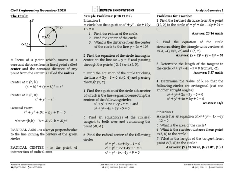 ANALYTIC GEOMETRY CIRCLE PROBLEMS WITH SOLUTIONS PDF visual data 8