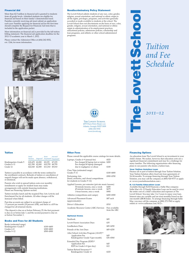Tuition Fee Brochure Student Financial Aid In The United