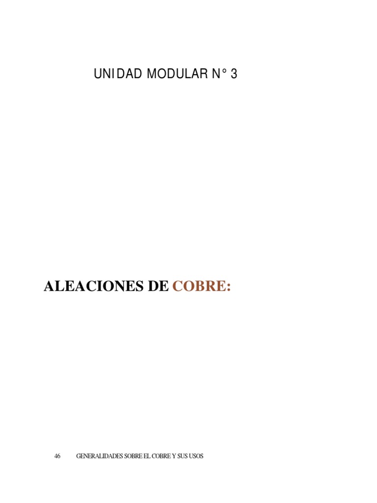 Aleaciones de Cobre: Usos y Características | PDF | Latón | Cobre