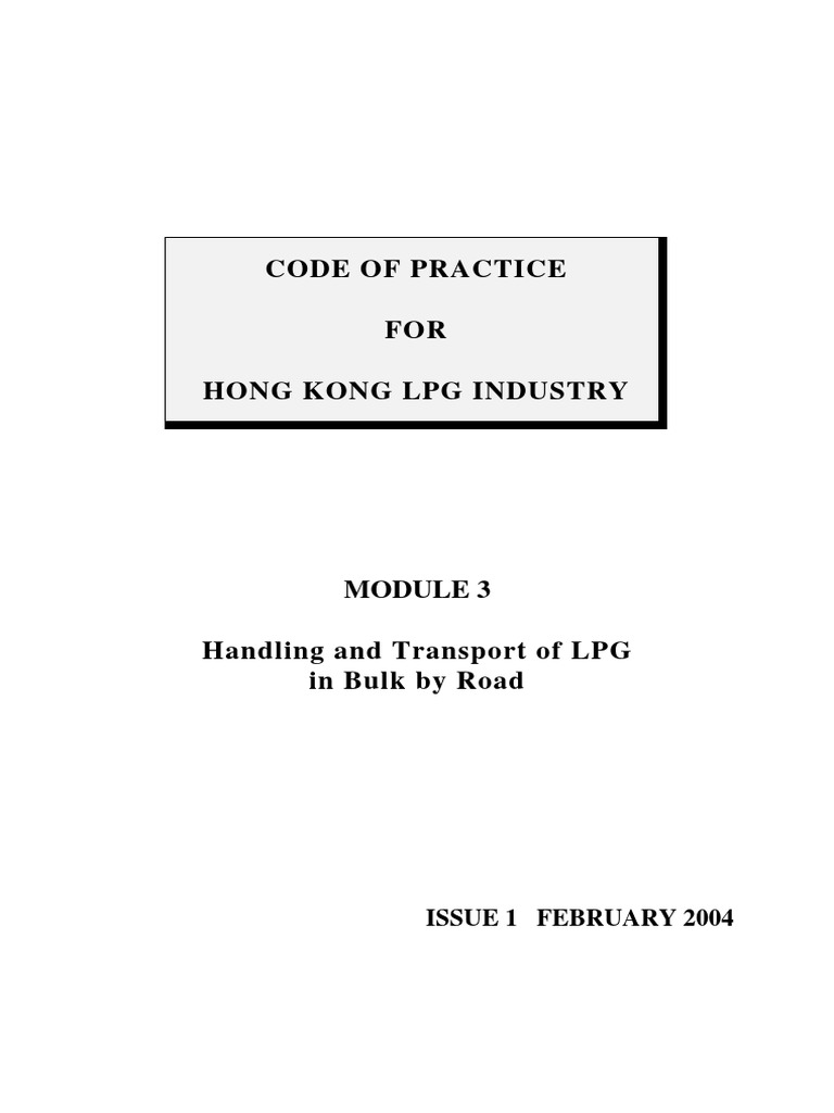 LPG Bulk Transport Guidelines Hong Kong | PDF | Liquefied Petroleum Gas ...
