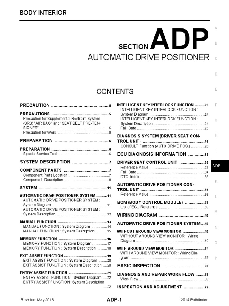 2014 NISSAN PATHFINDER SERVICE MANUAL PDF FREE DOWNLOAD visual data 5