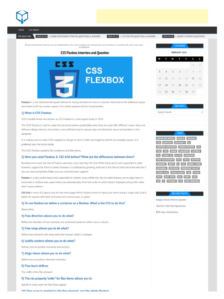 Screencapture Interview Skyrites 2020 02 18 Css Flexbox Interview and ...