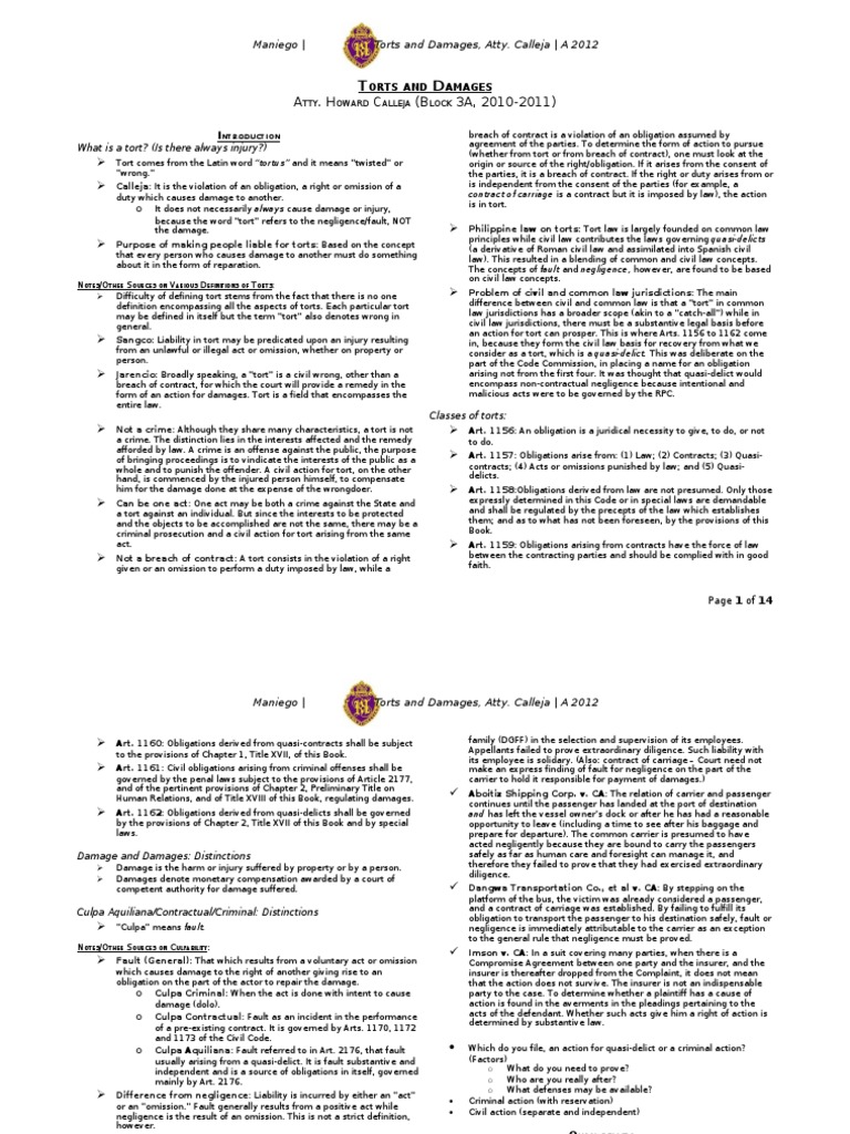 Understanding Torts and Damages Law | PDF | Negligence | Tort
