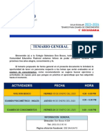 Temario General Completo Ciclo Escolar 2023 - 2024 Nuevo Ingreso