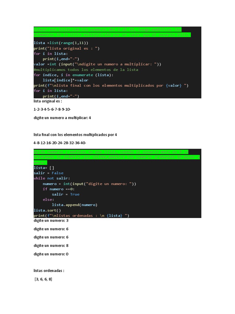 Ejercicios de Python | PDF | Python (lenguaje de programación ...