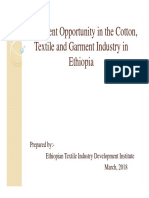 Investment Opportunity in The Cotton, Textile and Garment Industry in Ethiopia