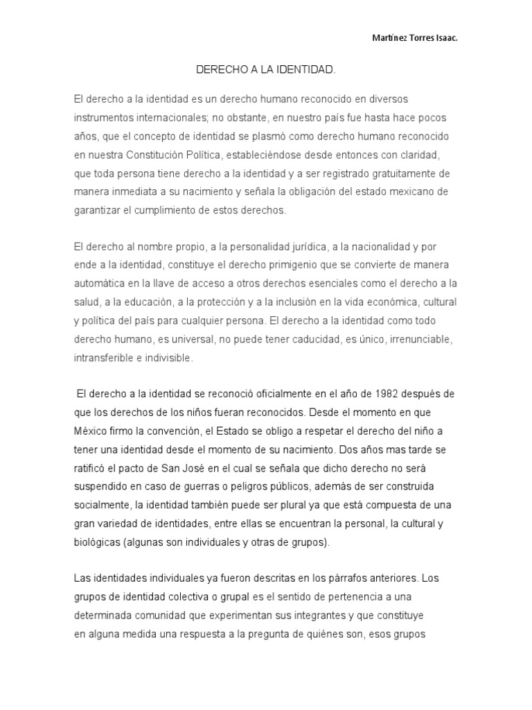 Derecho a la Identidad en México | PDF | Derechos humanos | México