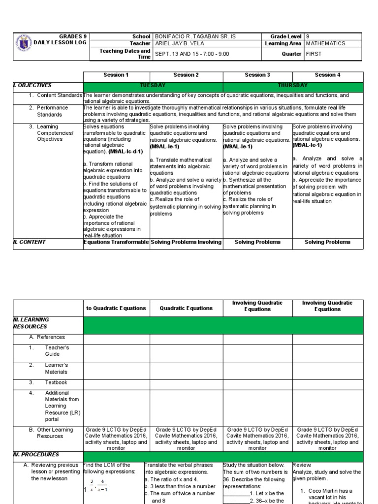 DLL-WK 4-LC 5,6 | PDF | Equations | Numbers