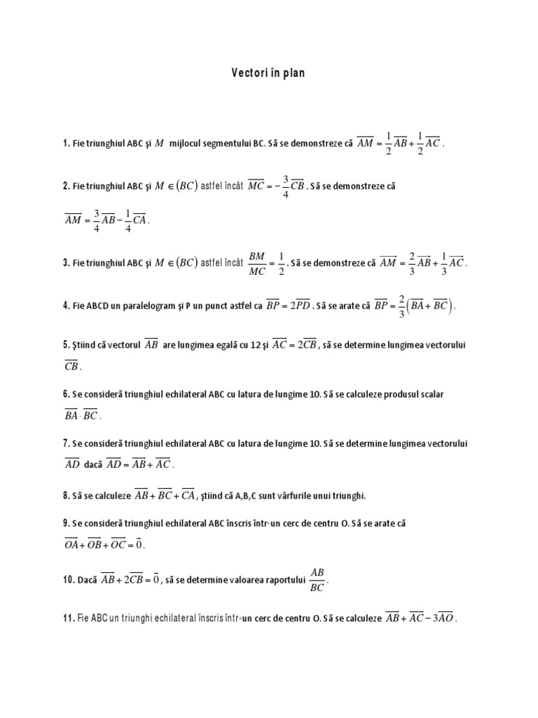 Vectori in Plan | PDF
