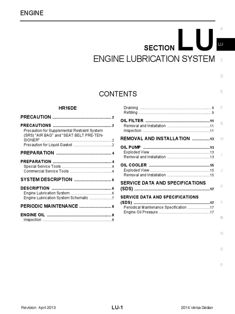 Engine Lubrication System: Section | PDF | Airbag | Motor Oil