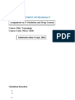 Assignment On N-Oxidation and Drug Toxicity