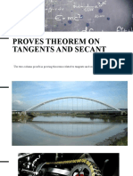 Proves Theorem On Tangents and Secant