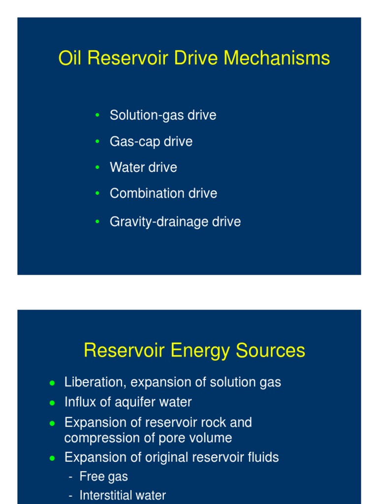 Oil and Gas Reservoir Drive Mechanisms | PDF | Petroleum Reservoir ...