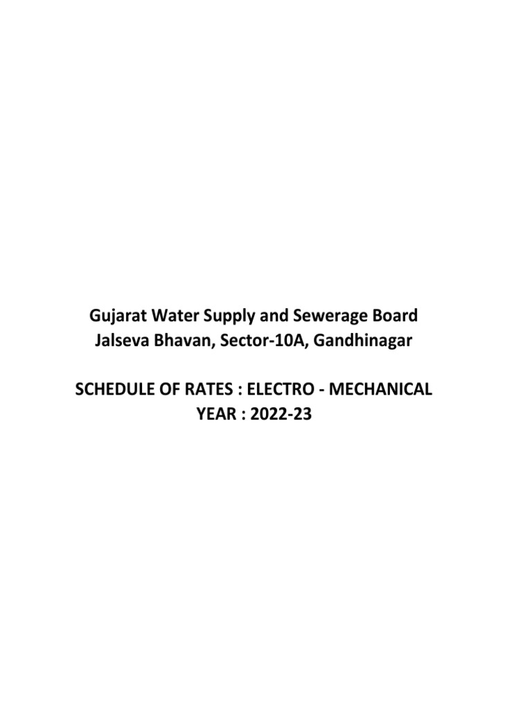 GWSSB Electro-Mechanical SOR 2022-23 | PDF