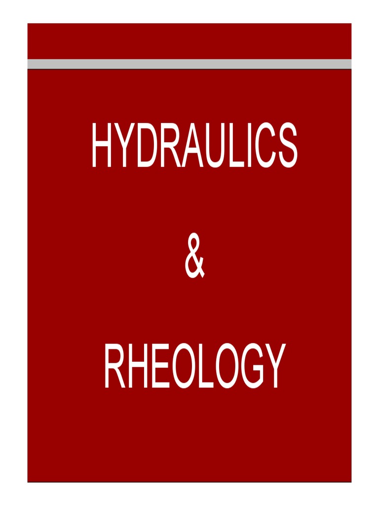 Hydraulics & Rheology PDF Reynolds Number Fluid Mechanics
