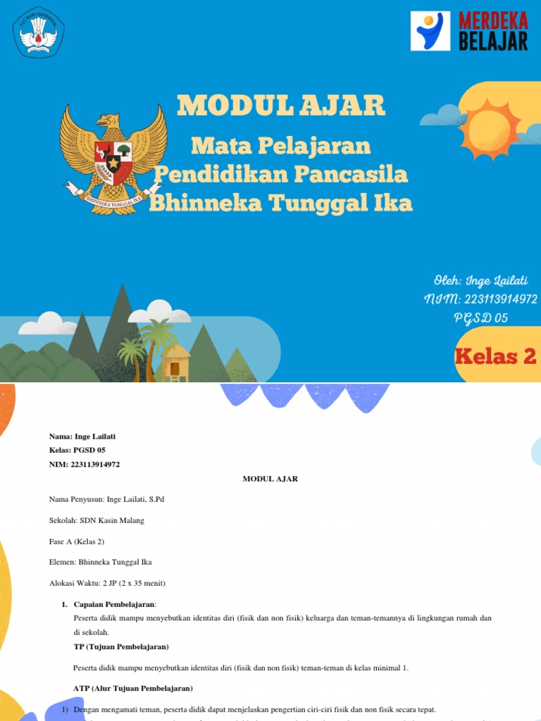 Modul Ajar Kelas 2 Kurikulum Merdeka | PDF