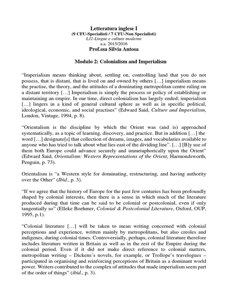 Understanding Colonialism and Imperialism Through Literature: Key