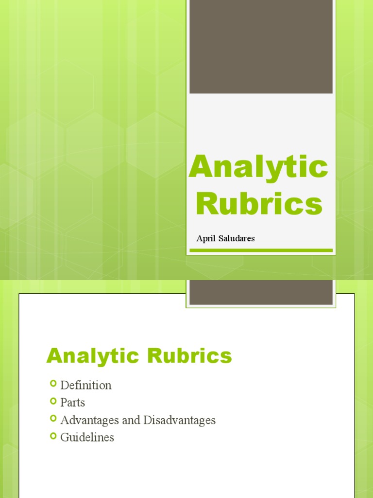 Analytic Rubrics for Students | PDF