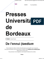 De L'ennui (Taedium Uitae) Au Dégoût de Soi (Fastidium Sui) Dans Le de Tranquillitate Animi de Sénèque - Géraldine Puccini