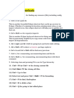 Eclipse Shortcuts