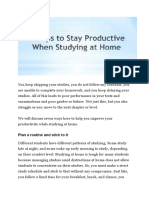 How To Be Productive While Studying From Home?