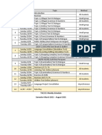 Weekly Schedule TAC151