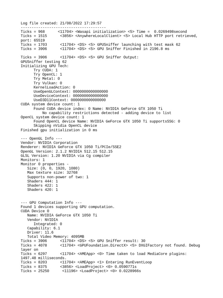 Adobe Media Encoder Log-Last | PDF | Graphics Processing Unit | Shader
