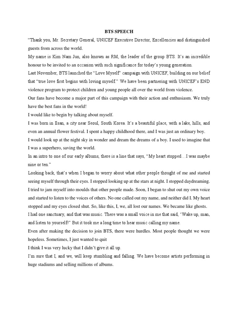 Bts Speech | PDF | Vietnam