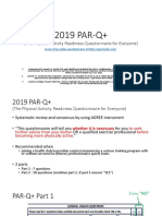 PAR Q and Prerace Medical Screening