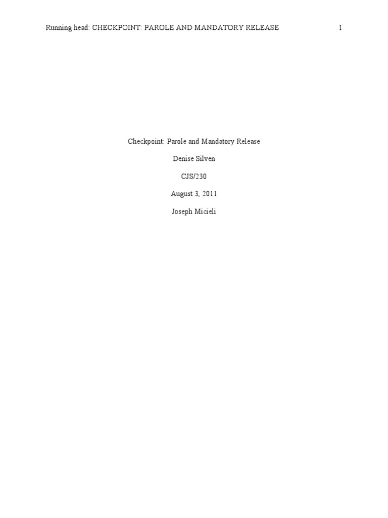 Understanding Mandatory Release and Parole | PDF | Parole | Misconduct