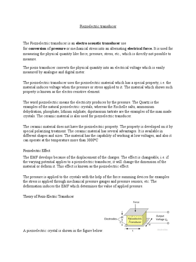 Understanding the Piezoelectric Transducer A Comprehensive Look at How
