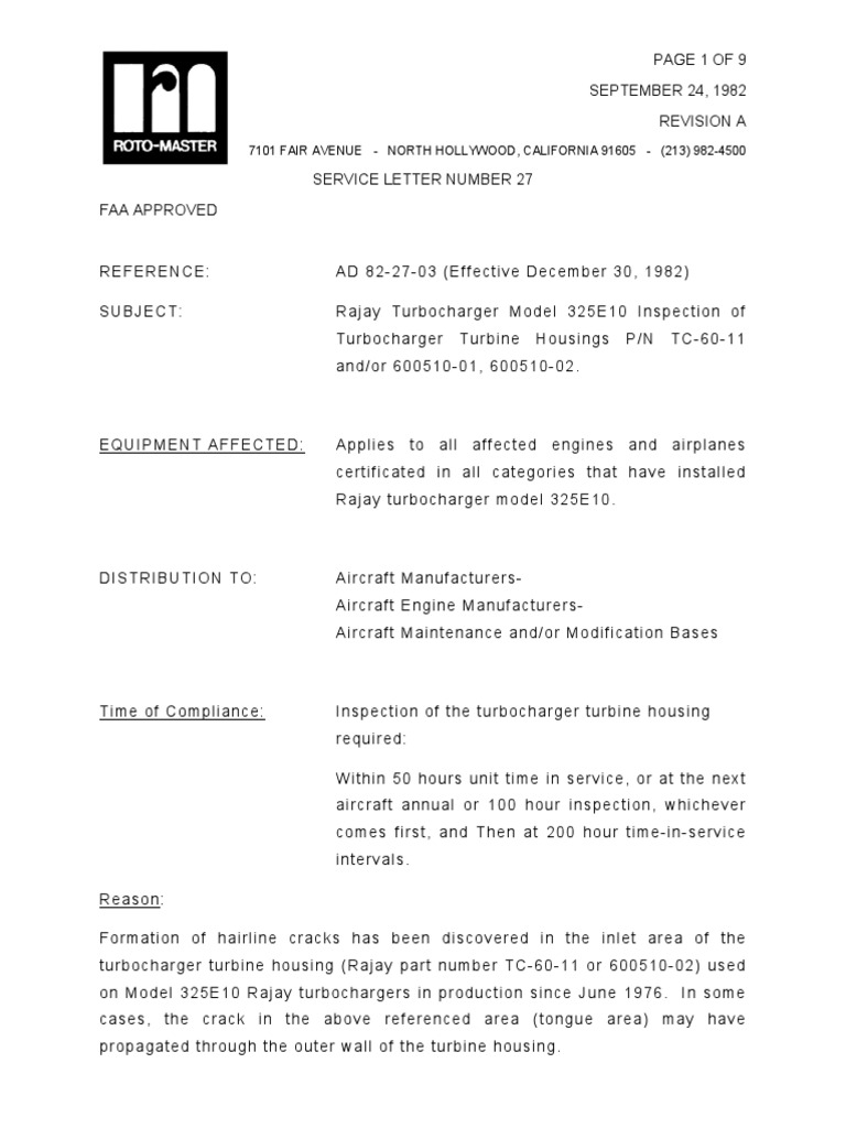 Rotomaster SL27A PDF Turbocharger Machines