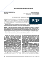 Predarea Și Învățarea Interdisciplinară: Interdisciplinary Teaching and Learning