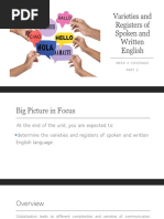 Week 4.2 Varieties and Registers of Spoken and Written English