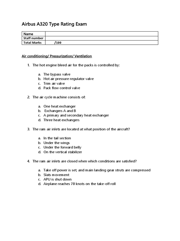 A320 Type Rating Exam Questions | PDF | Flight Control Surfaces ...