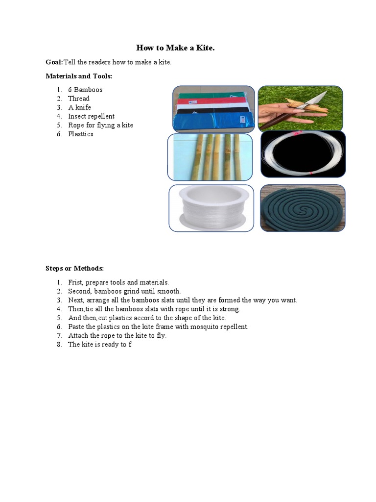 Kite Making Materials and Steps | PDF | Career & Growth | Travel