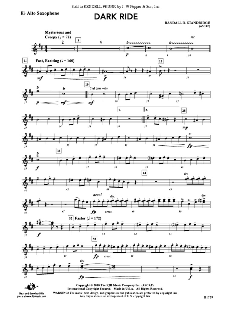 Dark Ride Alto Sax PDF
