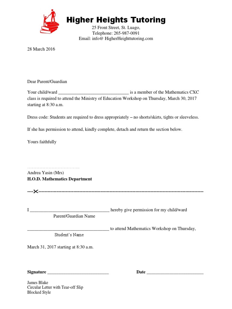 Circular Letter With TearOff Slip PDF