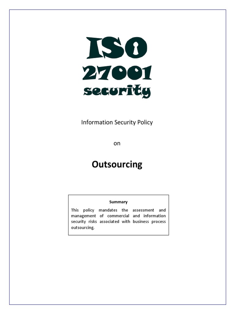 ISO27k ISMS A5.19 Infosec Policy On Outsourcing 2022 PDF Information Security Access Control