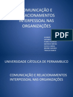 Comunicação e relacionamentos interpessoais nas organizações