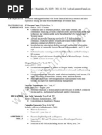 Investment Banker Resume Sample