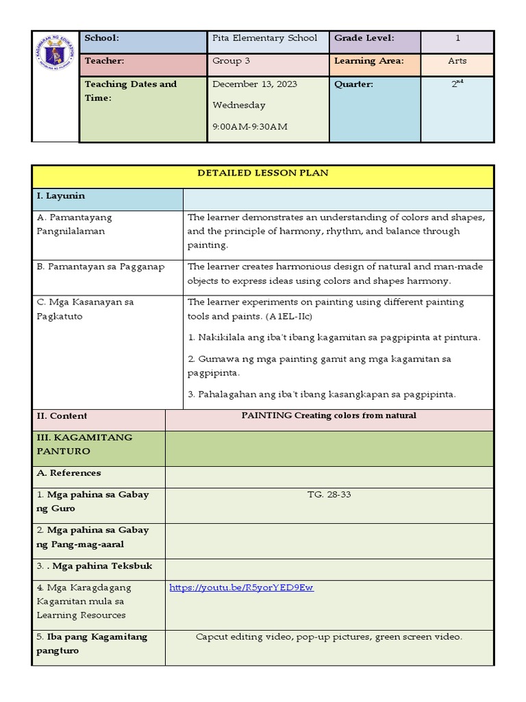 Group 3 Arts Dlp Pdf