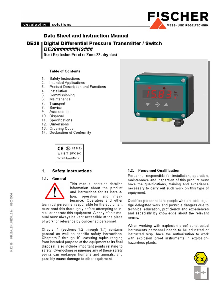 DE38#######KS###: Data Sheet and Instruction Manual DE38 Digital ...