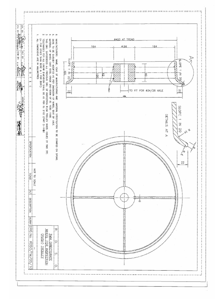 RDSO Push Trolley Joint Wheel Drawing PDF