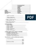 Preparatory - Countries and Nationalities