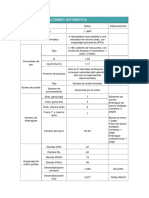 ESPECIFICACIONES CAMBIO AUTOMÁTICO