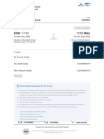 Mumbai-Chennai Flight E-Ticket Details